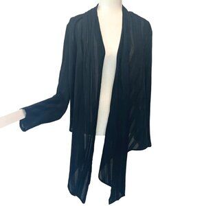 Vivienne Westwood Anglomania Open Cardigan Hi-Lo Hem Size 44 / Small Linen Black